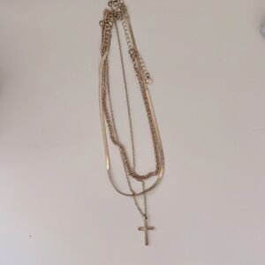 Set of three gold cross choker necklaces target